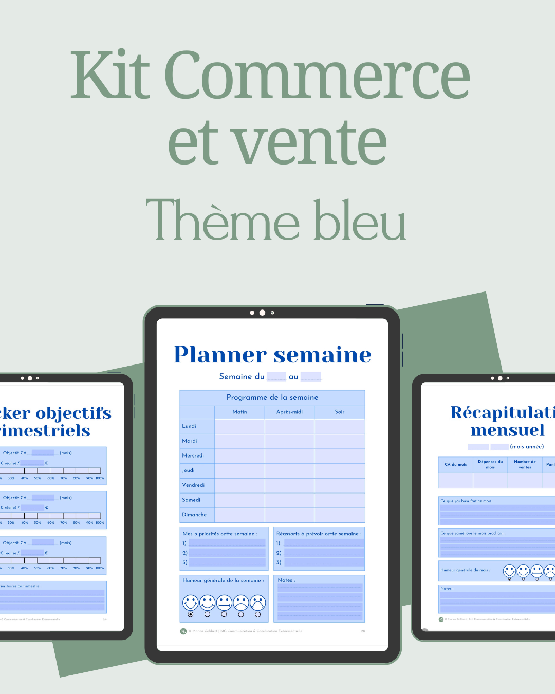 Kit Commerce et vente Thème bleu