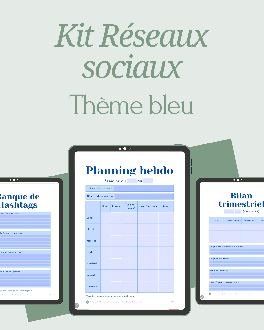 Kit Réseaux sociaux Thème bleu
