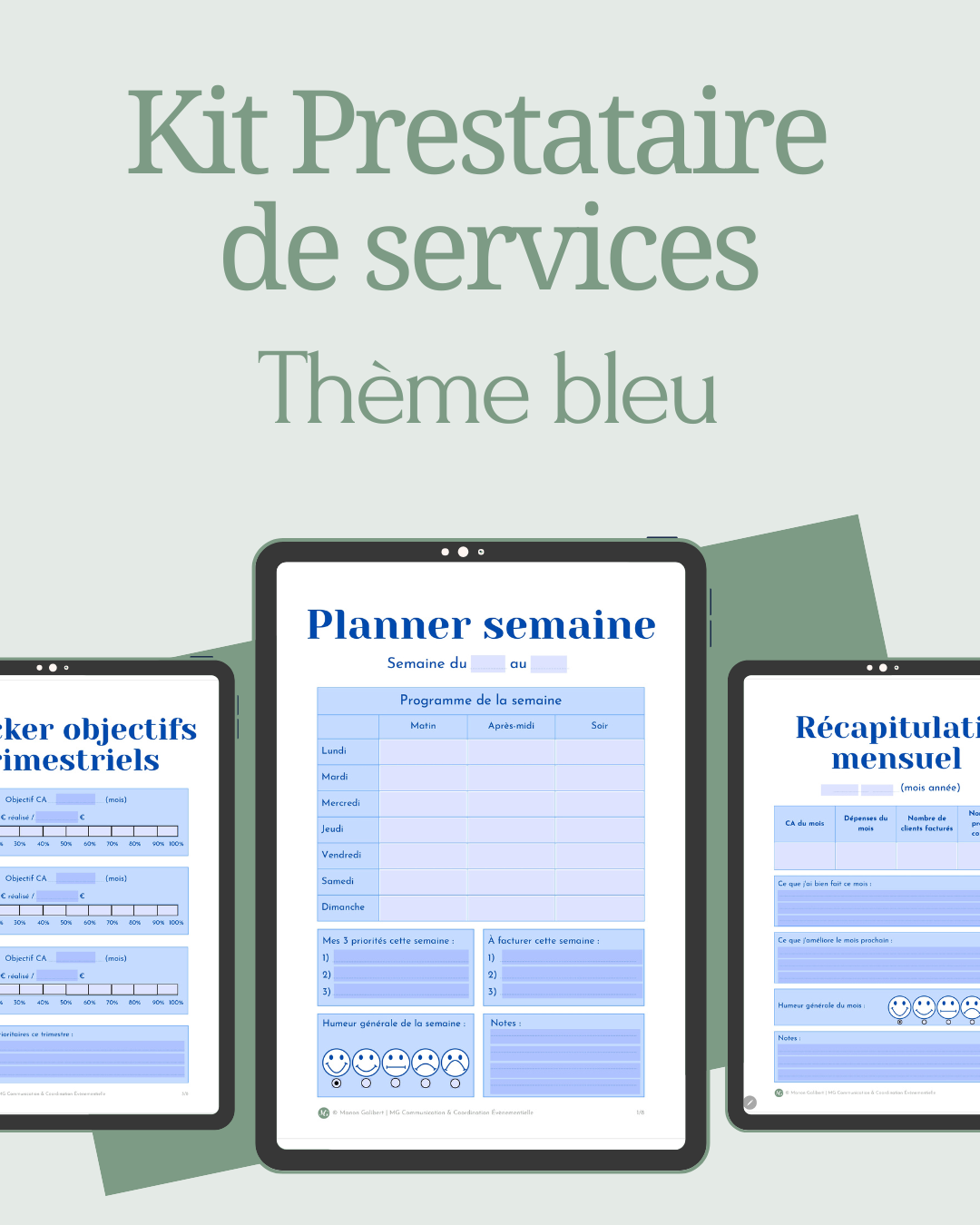 Kit Prestataire de services Thème bleu